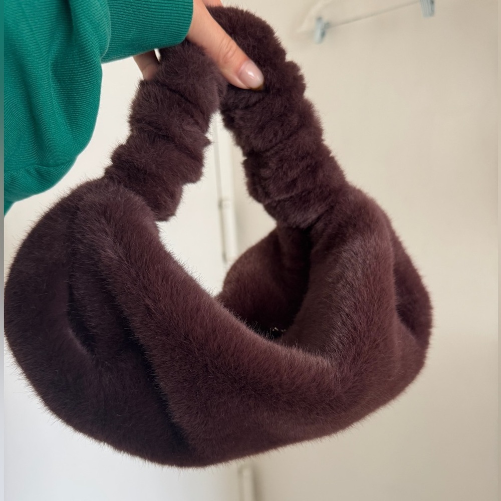 Alexander Wang scrunchie fur small bag in cola - Picture 3 of 6